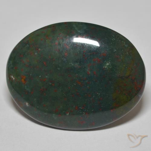 25.83ct Natürlicher tiefgrün Blutstein, Oval, Lichtundurchlässig