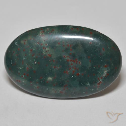 19.51ct Natürlicher dunkelgrün Blutstein, Oval, Lichtundurchlässig