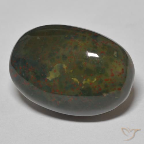9,17 ctw natürlicher Grün mit Rot Blutstein, Oval, Lichtundurchlässig