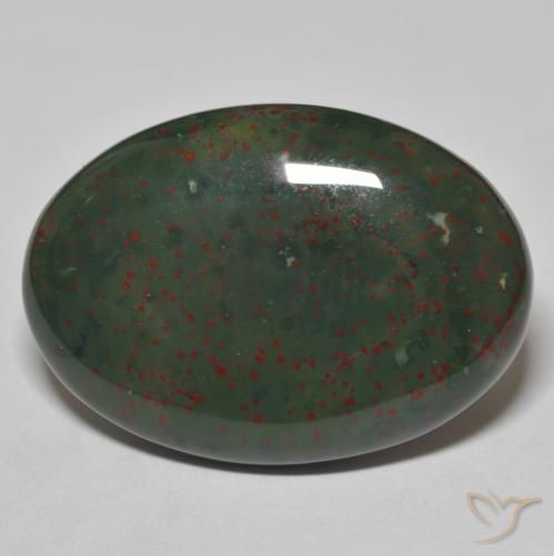 27.94ct Natürlicher Grün mit Rot Blutstein, Oval, Lichtundurchlässig