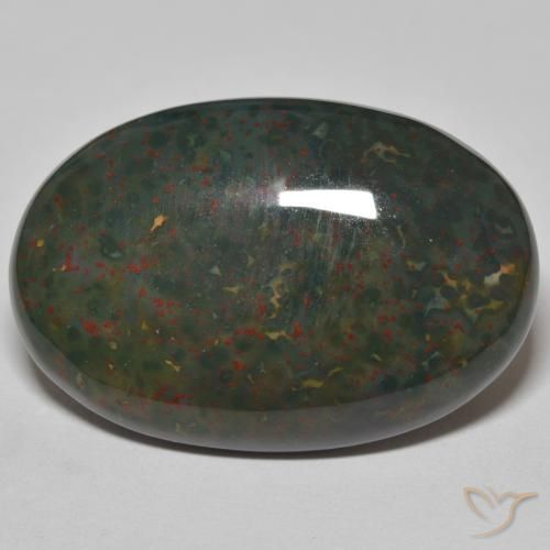 30.21ct Natürlicher Grün mit Rot Blutstein, Oval, Lichtundurchlässig