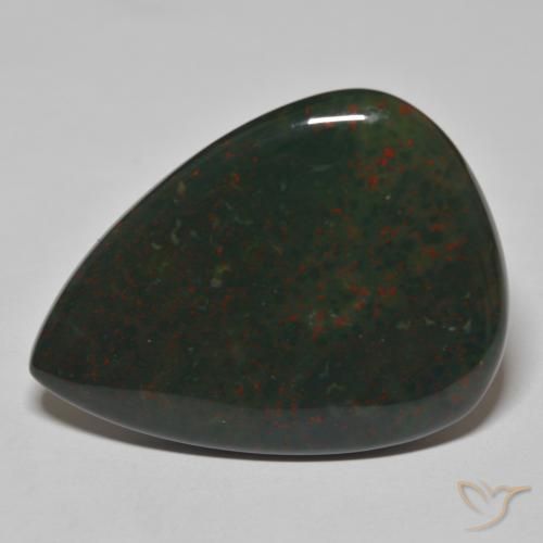 41.55ct Natürlicher Grün mit Rot Blutstein, Birnenform, Lichtundurchlässig