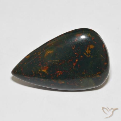 31.81ct Natürlicher Mehrfarbig Blutstein, Birnenform, Lichtundurchlässig