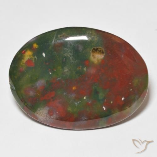 23.01ct Natürlicher Grün und Rot Blutstein, Oval, Lichtundurchlässig