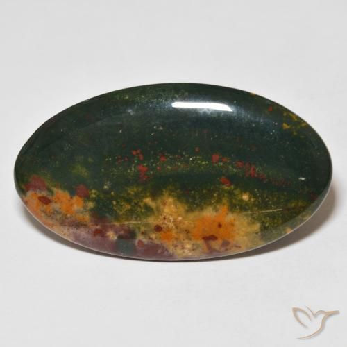 27.37ct Natürlicher Grün und Rot Blutstein, Oval, Lichtundurchlässig