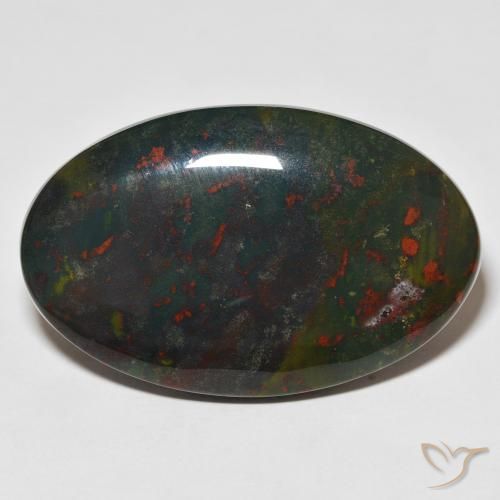 34.27ct Natürlicher Grün und Rot Blutstein, Oval, Lichtundurchlässig
