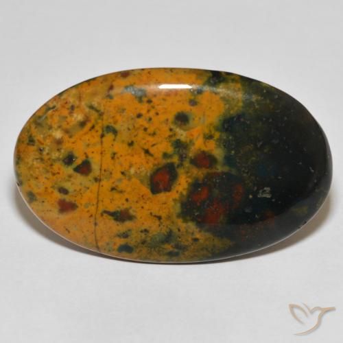28.21ct Natürlicher Mehrfarbig Blutstein, Oval, Lichtundurchlässig