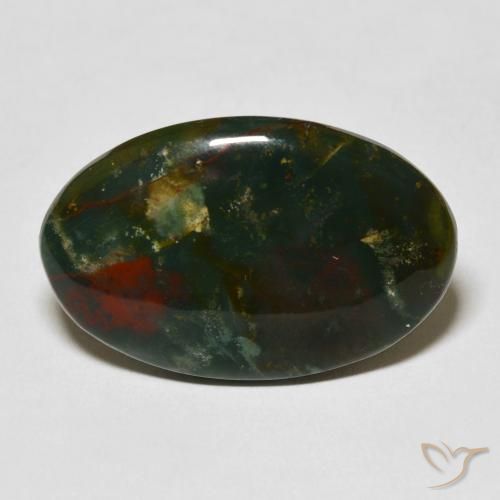 17.22ct Natürlicher Mehrfarbig Blutstein, Oval, Lichtundurchlässig