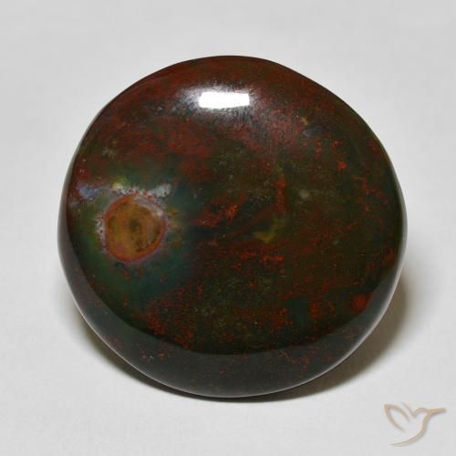 29.21ct Natürlicher Grün und Rot Blutstein, Runden, Lichtundurchlässig