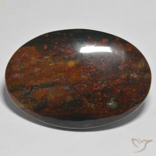 44.08ct Natürlicher Mehrfarbig Blutstein, Oval, Lichtundurchlässig