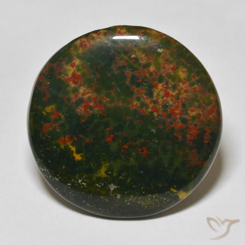 25.91ct Natürlicher Grün und Rot Blutstein, Runden, Lichtundurchlässig