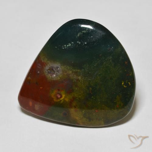 38.95ct Natürlicher dunkelgrün Blutstein, Birnenform, Lichtundurchlässig