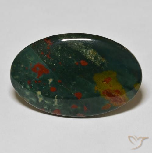 38.07ct Natürlicher dunkelgrün Blutstein, Oval, Lichtundurchlässig
