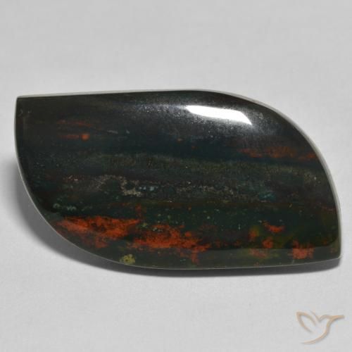 9,17 ctw natürlicher Grün und Rot Blutstein, Ausgefallene Form, Lichtundurchlässig