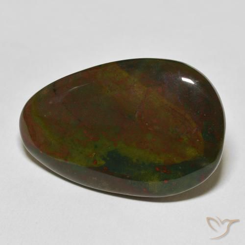 34.76ct Natürlicher Grün und Rot Blutstein, Fantasie, Lichtundurchlässig