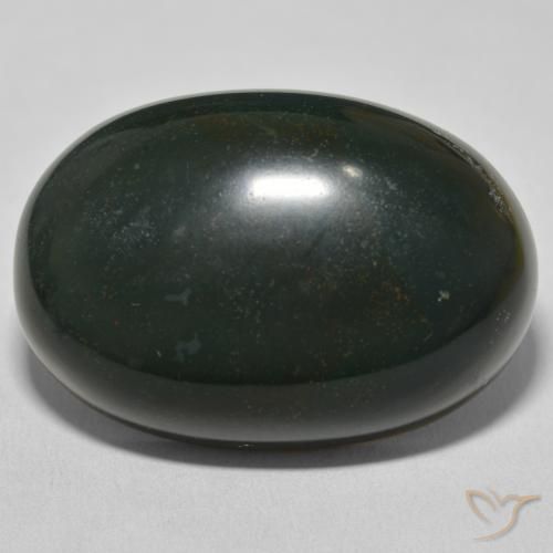 55.24ct Natürlicher tiefgrün Blutstein, Oval, Lichtundurchlässig
