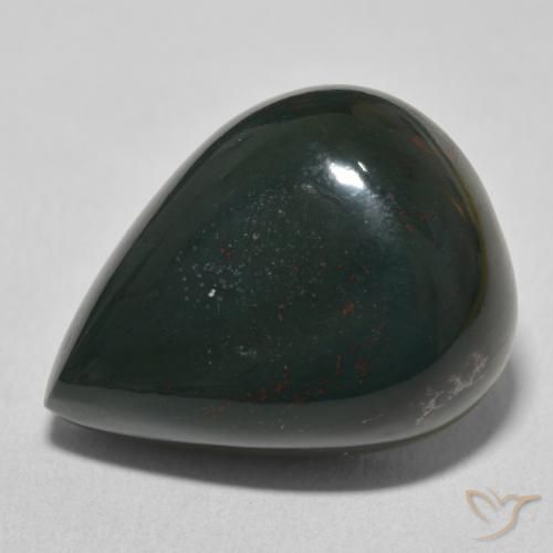 24.30ct Natürlicher Grün und Rot Blutstein, Birnenform, Lichtundurchlässig