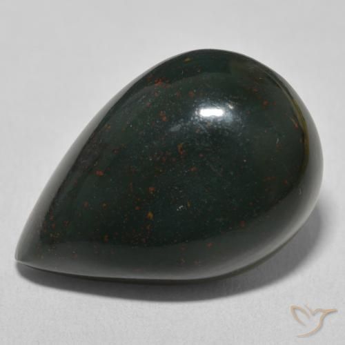 25.62ct Natürlicher Grün und Rot Blutstein, Birnenform, Lichtundurchlässig