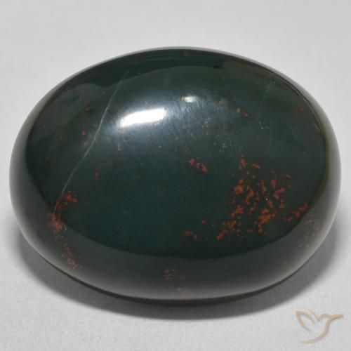 24.03ct Natürlicher Grün und Rot Blutstein, Oval, Lichtundurchlässig