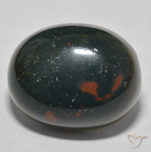 32.22ct Natürlicher dunkelgrün Blutstein, Oval, Lichtundurchlässig