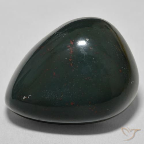 29.36ct Natürlicher dunkelgrün Blutstein, Birnenform, Lichtundurchlässig
