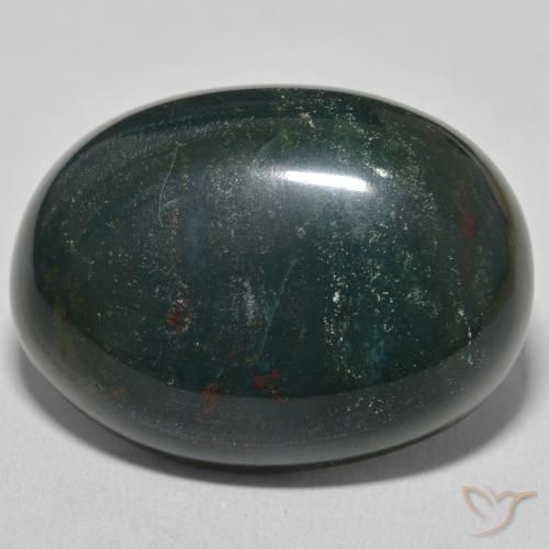 44.03ct Natürlicher Waldgrün Blutstein, Oval, Lichtundurchlässig