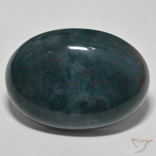 32.86ct Natürlicher tiefgrün Blutstein, Oval, Lichtundurchlässig