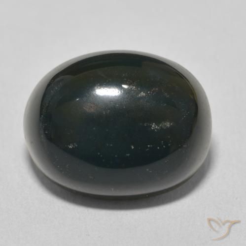 12.03ct Natürlicher tiefgrün Blutstein, Oval, Lichtundurchlässig