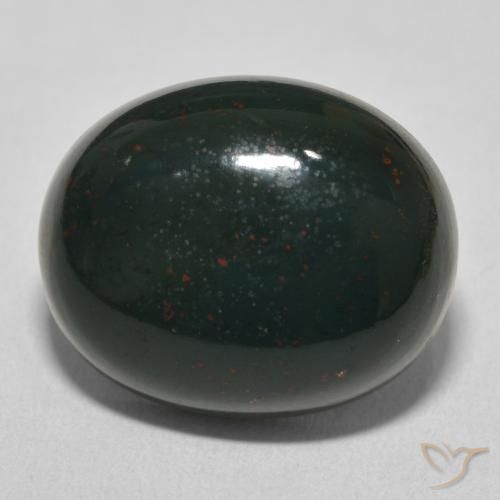 15.68ct Natürlicher Bläulich-grün Blutstein, Oval, Lichtundurchlässig