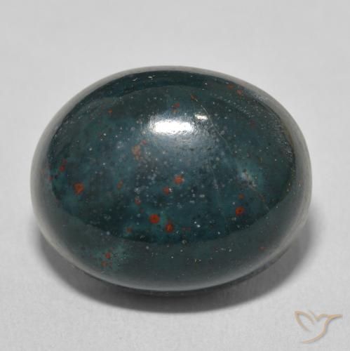 15.13ct Natürlicher Bläulich-grün Blutstein, Oval, Lichtundurchlässig