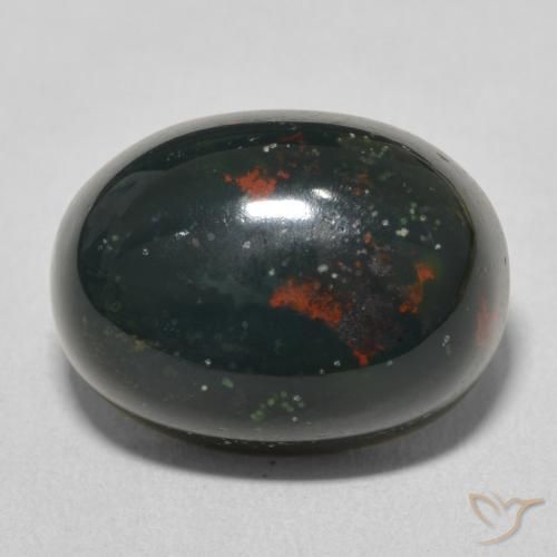 12.48ct Natürlicher Vielfarbig-grün Blutstein, Oval, Lichtundurchlässig