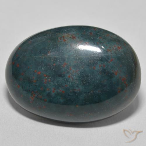 30.84ct Natürlicher Vielfarbig-grün Blutstein, Oval, Lichtundurchlässig