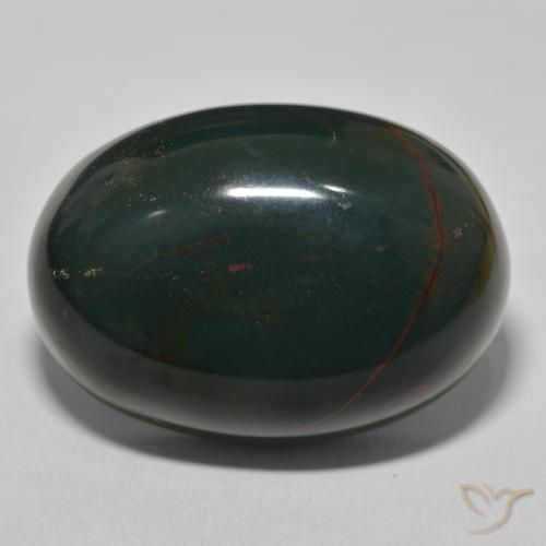 94.86ct Natürlicher Mittleres Dunkelgrün Blutstein, Oval, Lichtundurchlässig