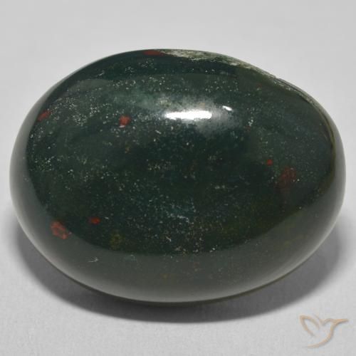 33.61ct Natürlicher dunkelgrün Blutstein, Oval, Lichtundurchlässig