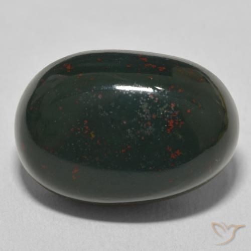 21.39ct Natürlicher dunkelgrün Blutstein, Oval, Lichtundurchlässig