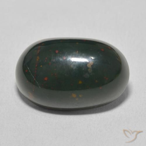 9.92ct Natürlicher tiefgrün Blutstein, Oval, Lichtundurchlässig