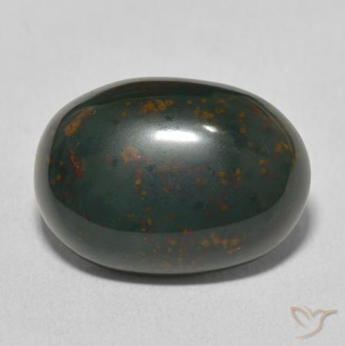 10.28ct Natürlicher dunkelgrün Blutstein, Oval, Lichtundurchlässig