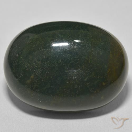 35.01ct Natürlicher tiefgrün Blutstein, Oval, Lichtundurchlässig