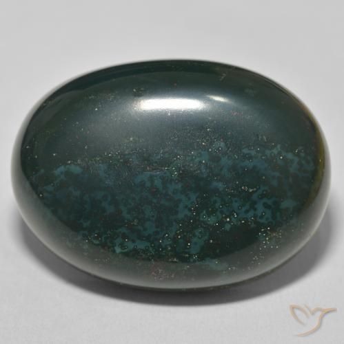 76.31ct Natürlicher dunkelgrün Blutstein, Oval, Lichtundurchlässig