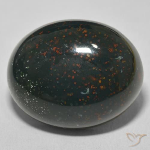 27.95ct Natürlicher Vielfarbig-grün Blutstein, Oval, Lichtundurchlässig