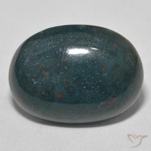 13.24ct Natürlicher dunkelgrün Blutstein, Oval, Lichtundurchlässig