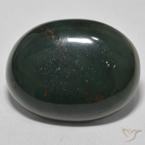 23.59ct Natürlicher dunkelgrün Blutstein, Oval, Lichtundurchlässig