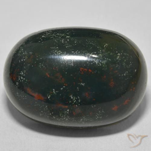 30.81ct Natürlicher Vielfarbig-grün Blutstein, Oval, Lichtundurchlässig