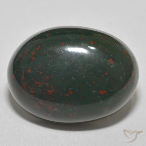 21.79ct Natürlicher Grün und Rot Blutstein, Oval, Lichtundurchlässig
