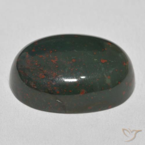 9,17 ctw natürlicher Grün und Rot Blutstein, Oval, Lichtundurchlässig