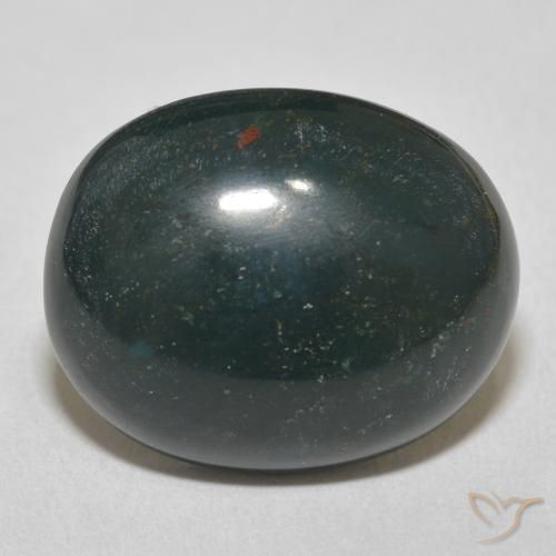 15.20ct Natürlicher Vielfarbig-grün Blutstein, Oval, Lichtundurchlässig