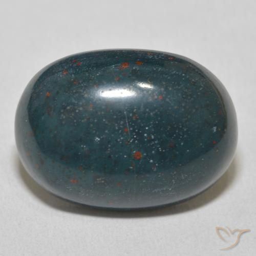 18.39ct Natürlicher Bläulich-grün Blutstein, Oval, Lichtundurchlässig