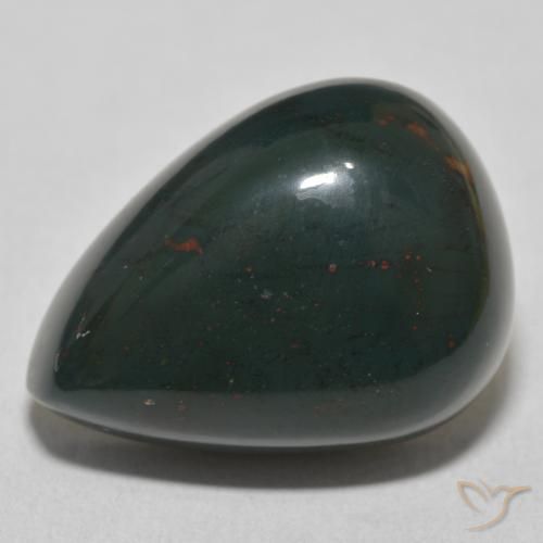 32.84ct Natürlicher Vielfarbig-grün Blutstein, Birnenform, Lichtundurchlässig
