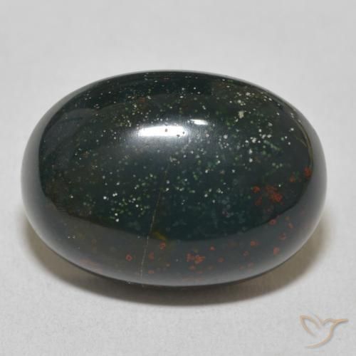 16.56ct Natürlicher Waldgrün Blutstein, Oval, Lichtundurchlässig