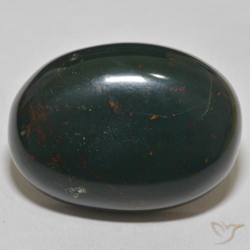 102.70ct Natürlicher dunkelgrün Blutstein, Oval, Lichtundurchlässig